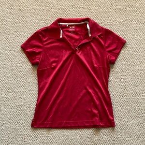 Adidas Golf Climacool Polo Button Down Shirt Red Size Small Women’s Top Like New